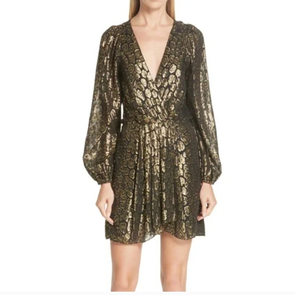 A.L.C Elsa Marina Leopard Fil Coupé Dress